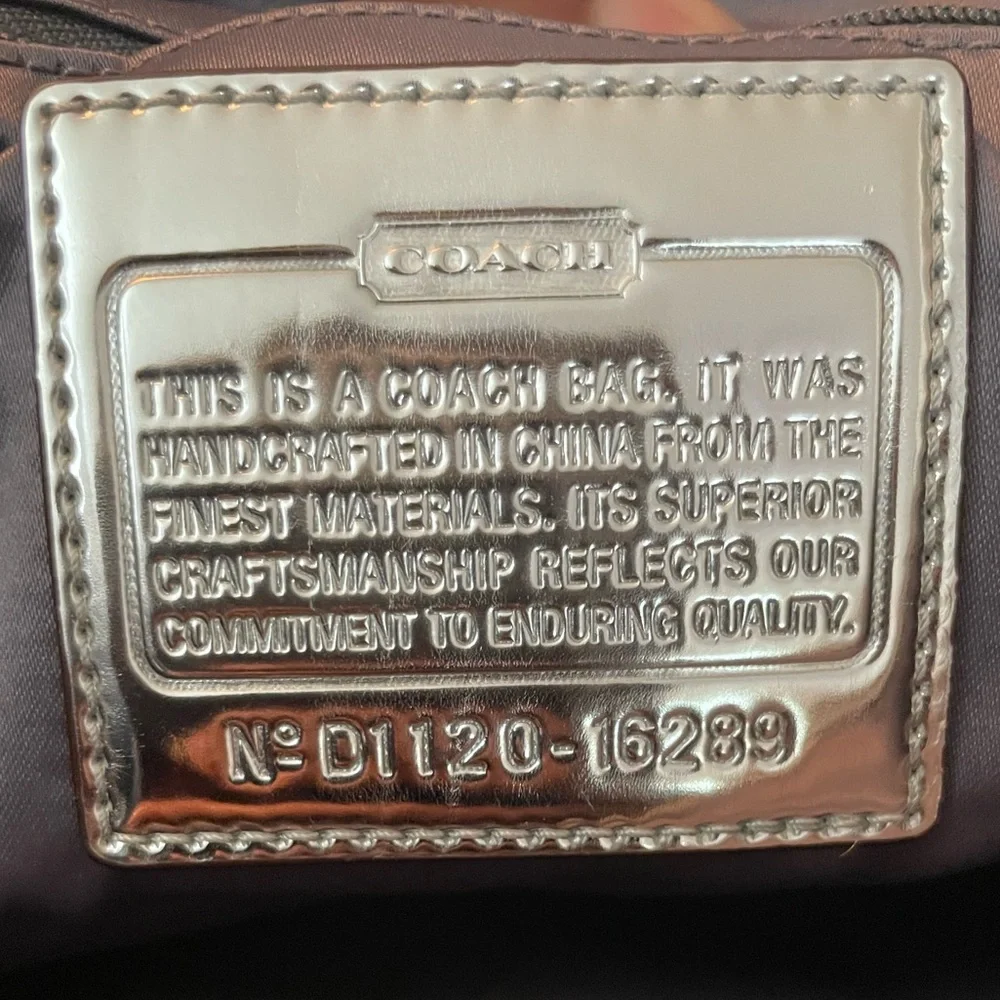 Like New Coach Poppy Metallica Glam Tote - Picture 3 of 8